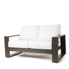 Novara Loveseat Nurture Pebble Cushions Smoke Finish