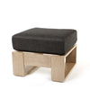 Novara Ottoman Nurture Charcoal Cushion Flax Finish