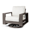 Novara Swivel Club Chair Crosshatch Vapor Cushions Smoke Finish