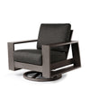 Novara Swivel Club Chair Nurture Charcoal Cushions Smoke Finish