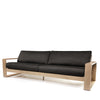 Novara XL Sofa Nurture Charcoal Cushions Flax Finish