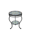 Ojai Valley Round Double Tiered Side Table Black Frame