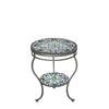 Ojai Valley Round Double Tiered Side Table Pewter Frame