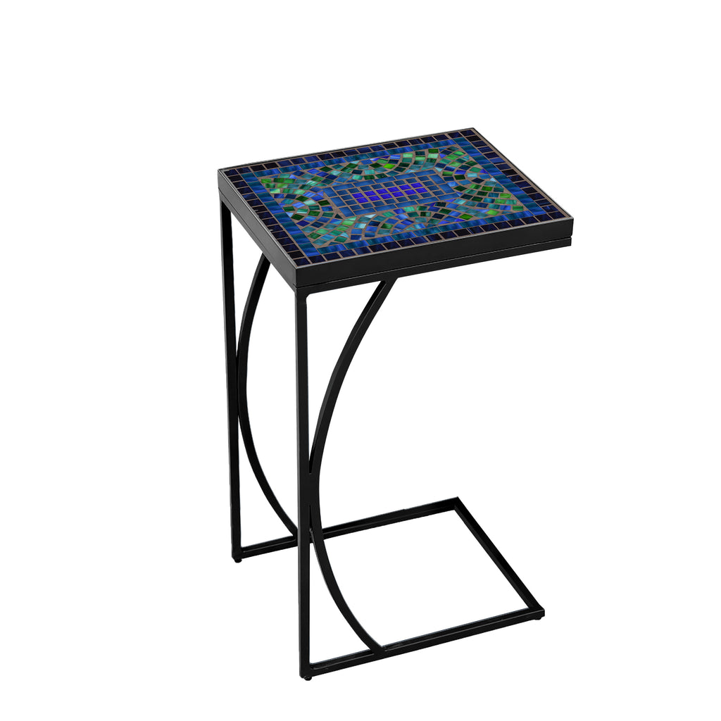 Opal Glass C Table Black Frame