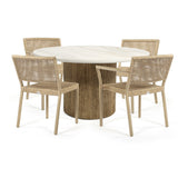 Orleans 5PC Dining Set Flax Finish Alabaster Top