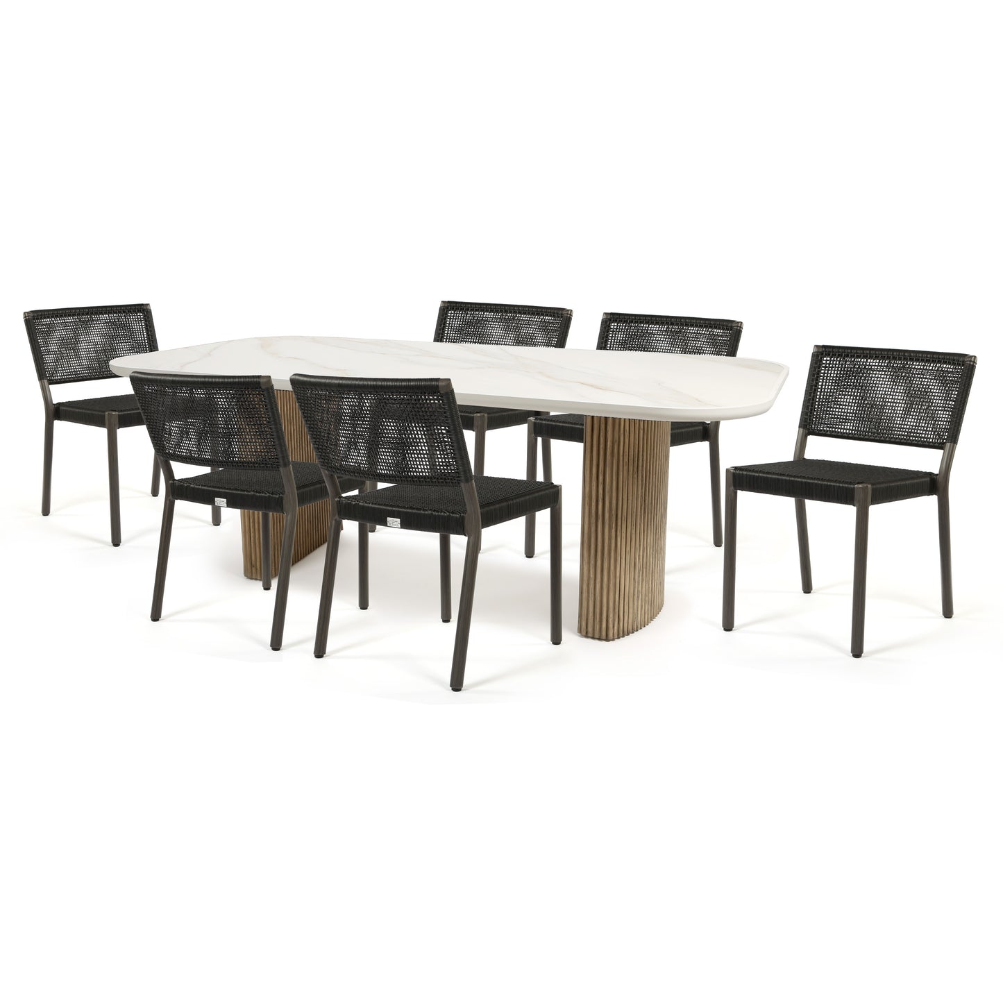 Orleans 7PC Dining Set Smoke Finish Albaster Top All Dining Side Chairs, image 10