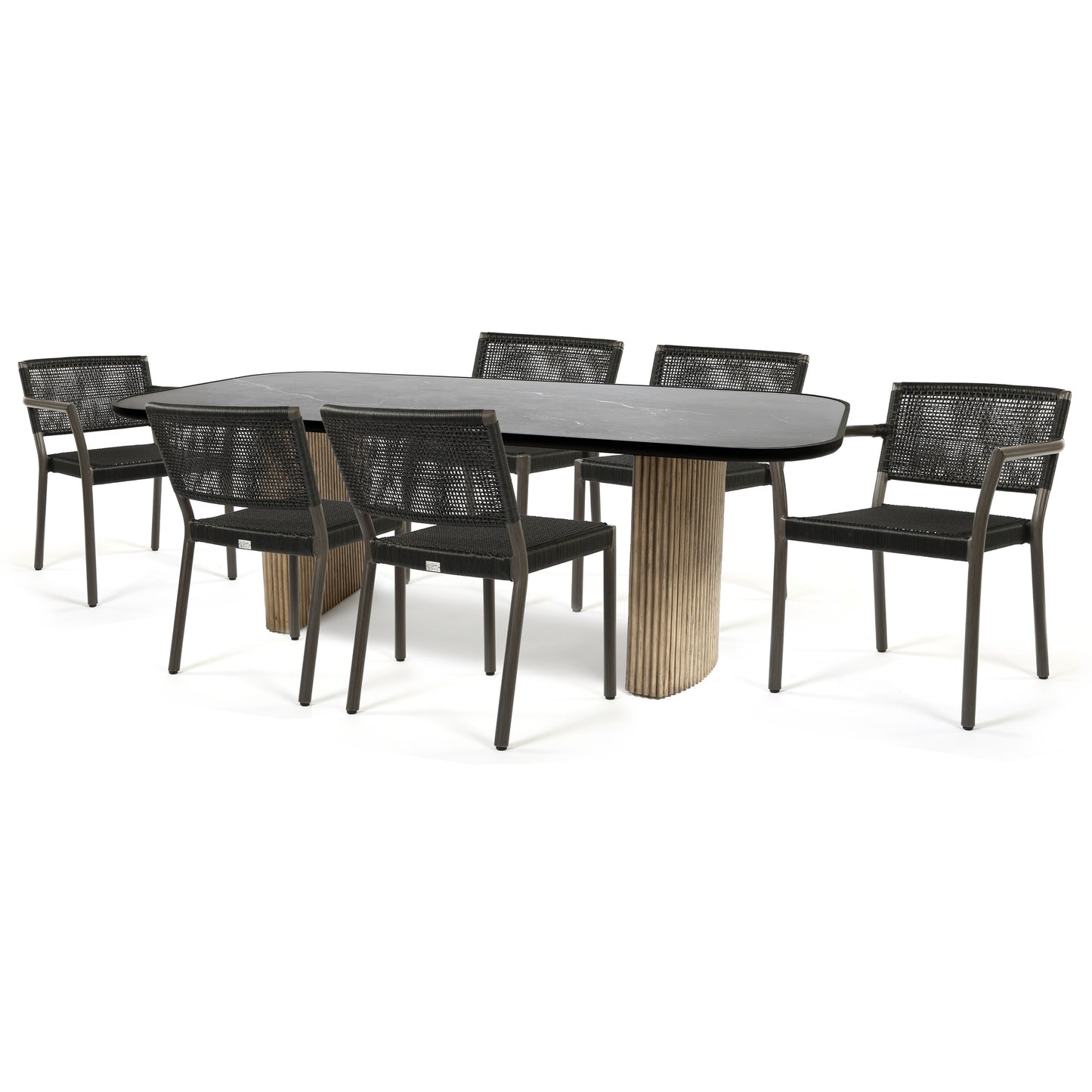 Orleans 7PC Dining Set Smoke Finish Onyx Top, image 11
