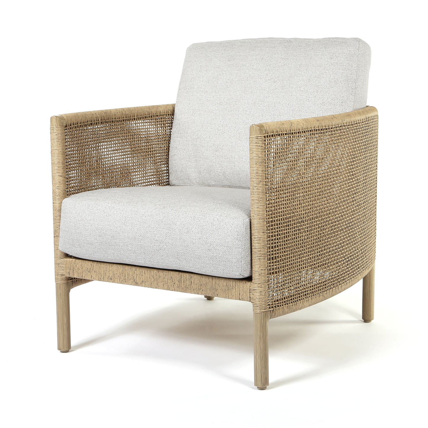 Orleans Club Chair Crosshatch Vapor Cushions Flax Finish, image 1