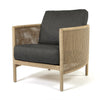 Orleans Club Chair Nurture Charcoal Cushions Flax Finish