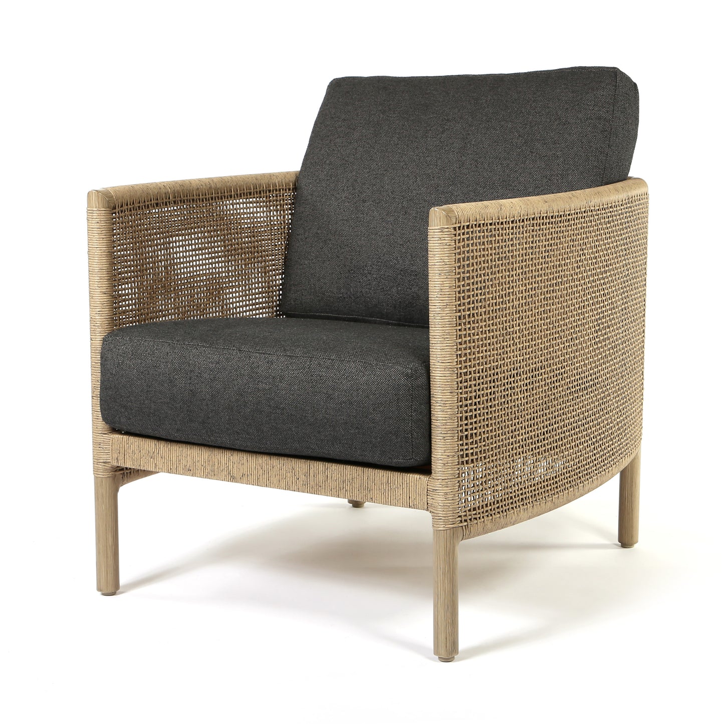 Orleans Club Chair Nurture Charcoal Cushions Flax Finish, image 11