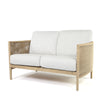 Orleans Loveseat Crosshatch Vapor Cushions Flax Finish