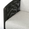 Orleans Loveseat Crosshatch Vapor Cushions Smoke Finish Detail