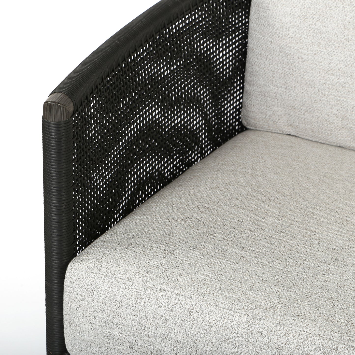 Orleans Loveseat Crosshatch Vapor Cushions Smoke Finish Detail, image 7