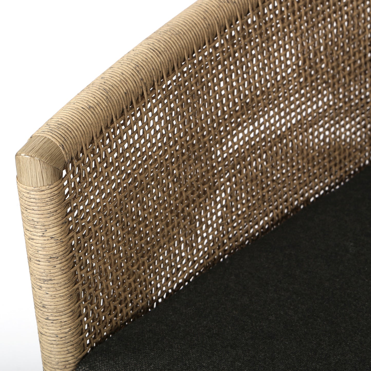 Orleans Loveseat Nurture Charcoal Cushions Flax Finish Detail, image 9