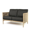 Orleans Loveseat Nurture Charcoal Cushions Flax Finish