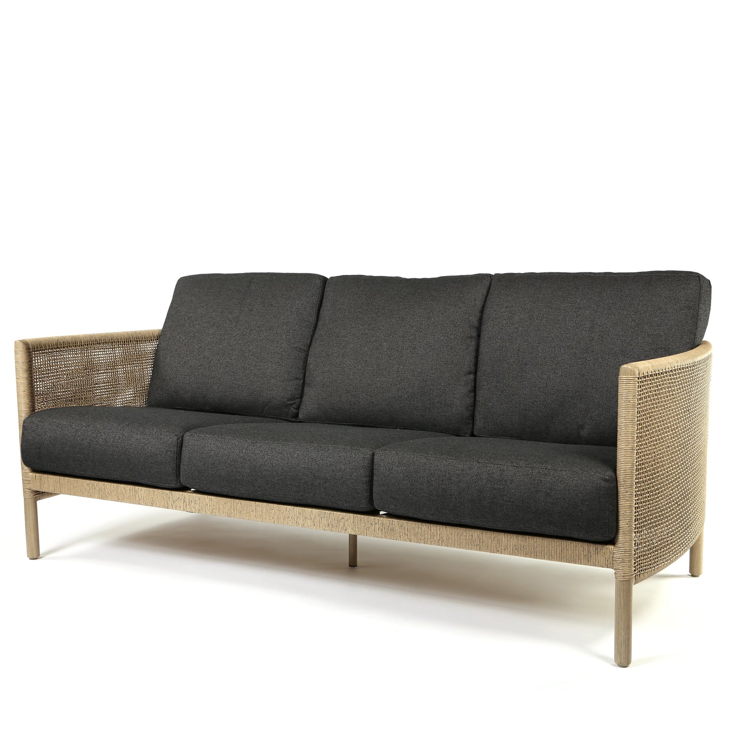 Orleans Sofa Nurture Charcoal Cushions Flax Finish, image 10