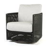 Orleans Swivel Rocker Club Chair Crosshatch Vapor Cushions Smoke Finish