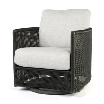 
                  Orleans Swivel Rocker Club Chair Crosshatch Vapor Cushions Smoke Finish - Image 5
                