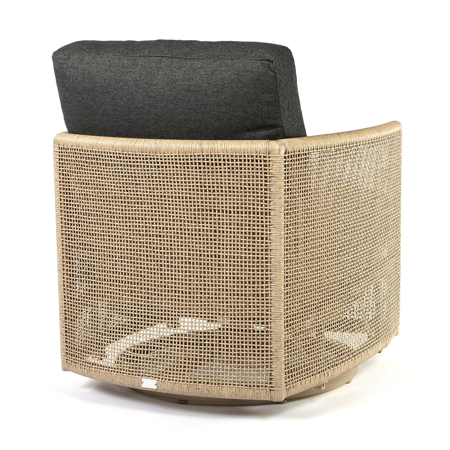 Orleans Swivel Rocker Club Chair Nurture Charcoal Cushions Flax Finish Back, image 5