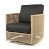 Orleans Swivel Rocker Club Chair Nurture Charcoal Cushions Flax Finish