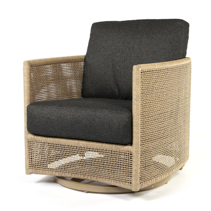 
                  Orleans Swivel Rocker Club Chair Nurture Charcoal Cushions Flax Finish - Image 8
                