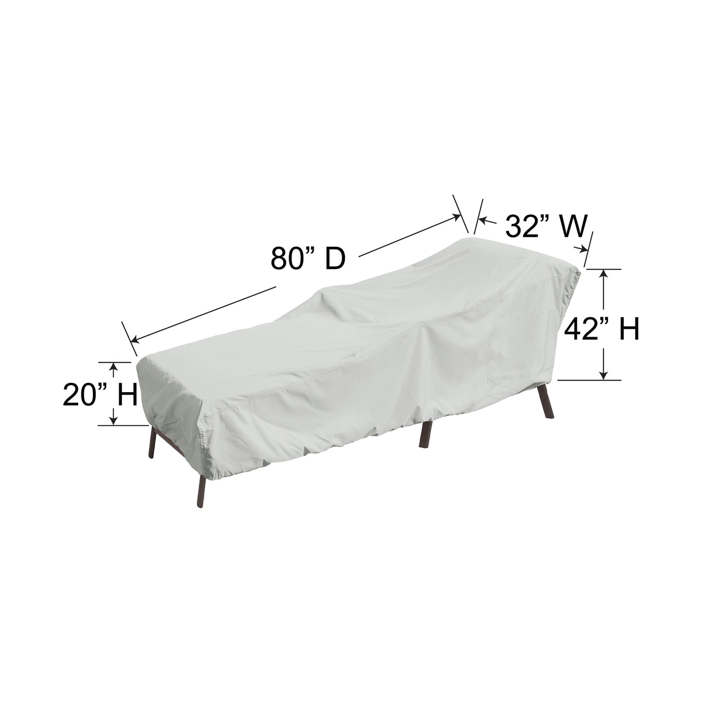 PFC119S Small Chaise Lounge Cover Dimensions, image 2