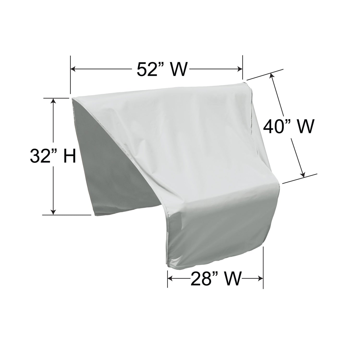 PFC406L Modular Cover Fits Wedge Left End Sectional Dimensions, image 2