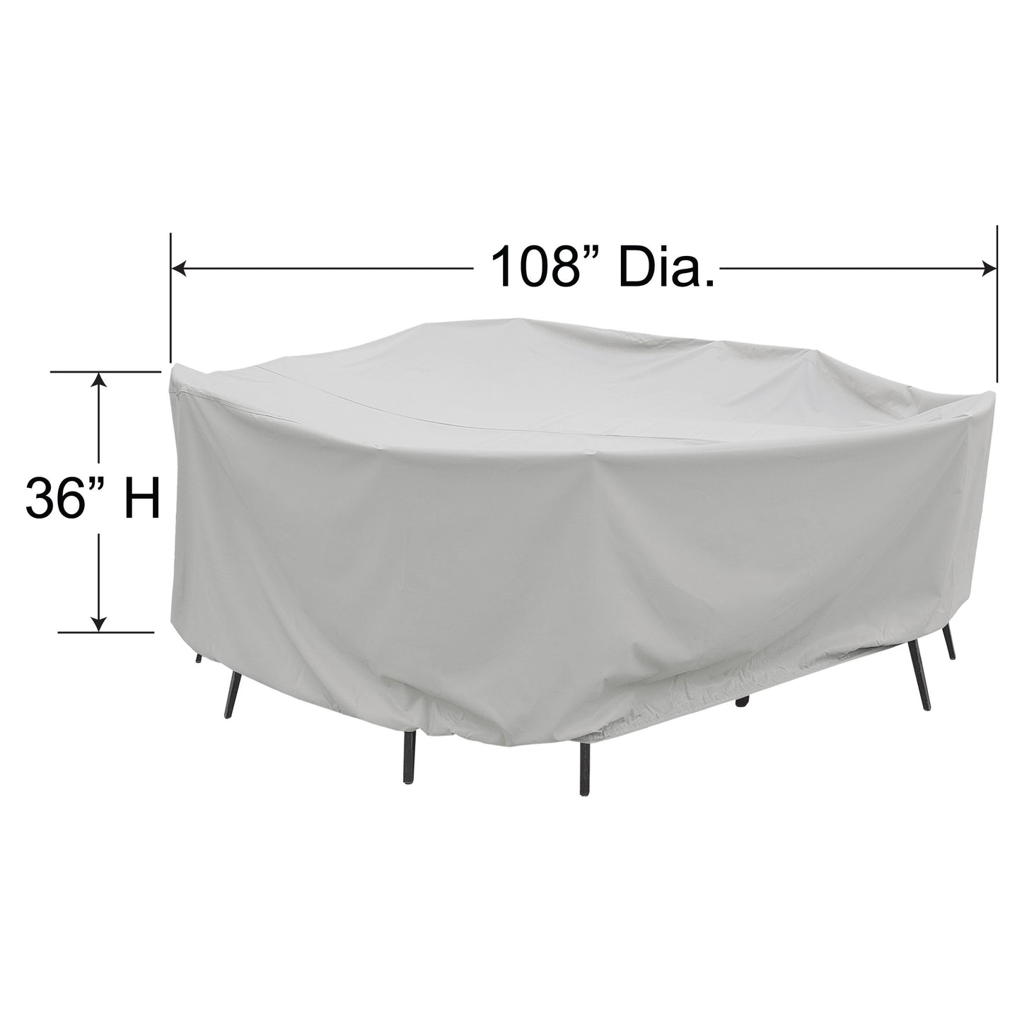 PFC590 60 Round Table and Chairs Cover Dimensions, image 2