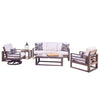 Palermo 5 Piece High Back Sofa Set Crosshatch Vapor Cushions Graphite Finish