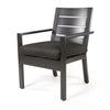 Palermo Dining Arm Chair Nurture Charcoal Cushion Graphite Finish