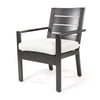 Palermo Dining Arm Chair Nurture Pebble Cushion Graphite Finish