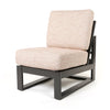 Palermo High Back Armless Chair Brushed Clay Cushions Graphite Finish