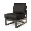 Palermo High Back Armless Chair Nurture Charcoal Cushions Graphite Finish