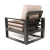 Palermo High Back Club Chair Brushed Clay Cushions Graphite Finish Back