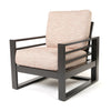 Palermo High Back Club Chair Brushed Clay Cushions Graphite Finish