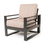 Palermo High Back Club Chair Brushed Clay Cushions Graphite Finish