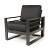 Palermo High Back Club Chair Nurture Charcoal Cushions Graphite Finish