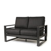 Palermo High Back Loveseat Nurture Charcoal Cushions Graphite Finish