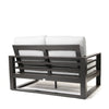 Palermo High Back Loveseat Nurture Pebble Cushions Graphite Finish Back