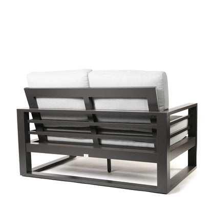 
                  Palermo High Back Loveseat Nurture Pebble Cushions Graphite Finish Back - Image 5
                