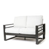 Palermo High Back Loveseat Nurture Pebble Cushions Graphite Finish