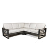 Palermo High Back Sectional Set Crosshatch Vapor Cushions Graphite Finish