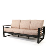 Palermo High Back Sofa Brushed Clay Cushions Graphite Finish