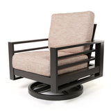 Palermo High Back Swivel Rocker Club Chair Brushed Clay Cushions Graphite Finish