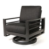 Palermo High Back Swivel Rocker Club Chair Nurture Charcoal Cushions Graphite Finish