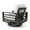Palermo High Back Swivel Rocker Club Chair Nurture Pebble Cushions Graphite Finish Back