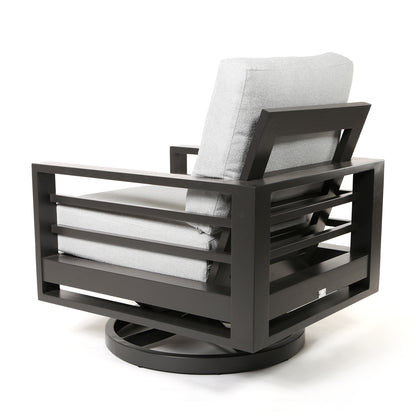 
                  Palermo High Back Swivel Rocker Club Chair Nurture Pebble Cushions Graphite Finish Back - Image 9
                