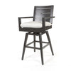 Palermo Swivel Barstool Crosshatch Vapor Cushion Graphite Finish