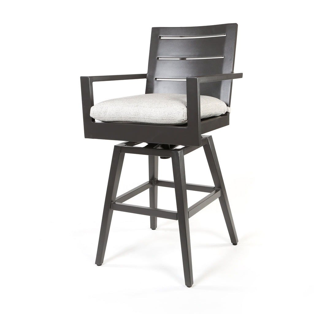 Palermo Swivel Barstool Crosshatch Vapor Cushion Graphite Finish