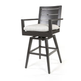 Palermo Swivel Barstool Crosshatch Vapor Cushion Graphite Finish